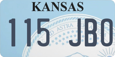 KS license plate 115JBO