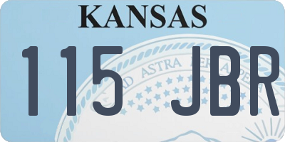 KS license plate 115JBR