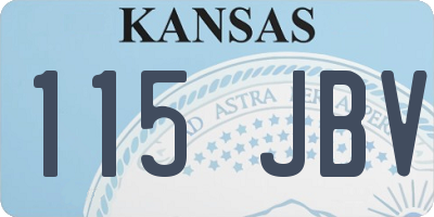 KS license plate 115JBV