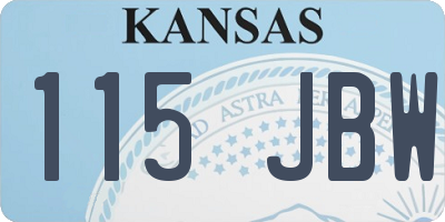 KS license plate 115JBW
