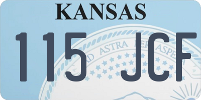 KS license plate 115JCF