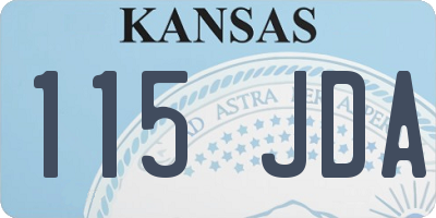 KS license plate 115JDA