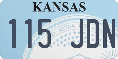 KS license plate 115JDN