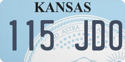 KS license plate 115JDO