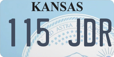 KS license plate 115JDR