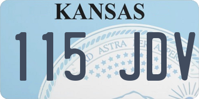 KS license plate 115JDV