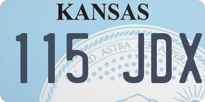 KS license plate 115JDX