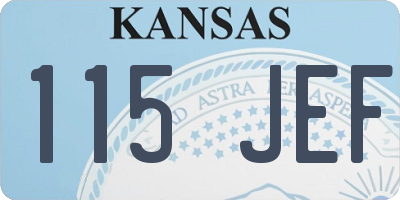 KS license plate 115JEF