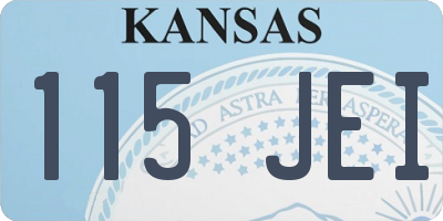 KS license plate 115JEI