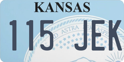 KS license plate 115JEK