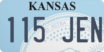 KS license plate 115JEN