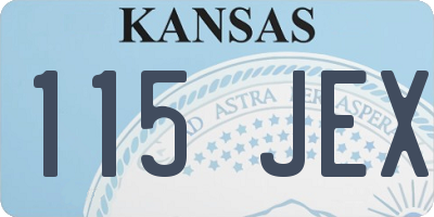 KS license plate 115JEX