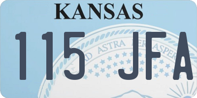 KS license plate 115JFA