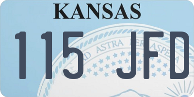 KS license plate 115JFD