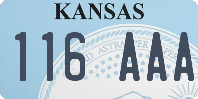 KS license plate 116AAA