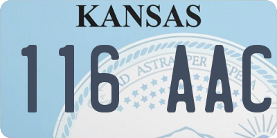 KS license plate 116AAC