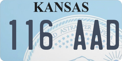 KS license plate 116AAD