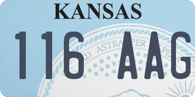 KS license plate 116AAG