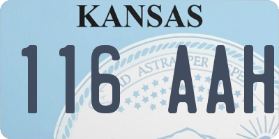 KS license plate 116AAH