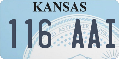 KS license plate 116AAI