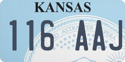 KS license plate 116AAJ