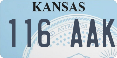 KS license plate 116AAK