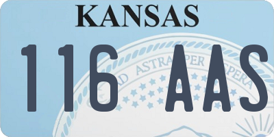 KS license plate 116AAS