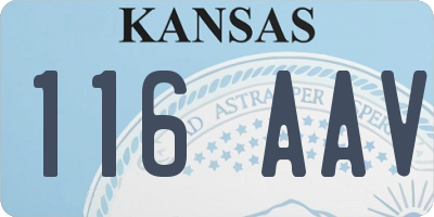KS license plate 116AAV