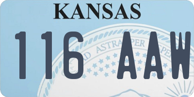 KS license plate 116AAW