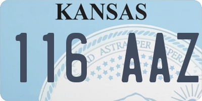 KS license plate 116AAZ