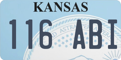 KS license plate 116ABI
