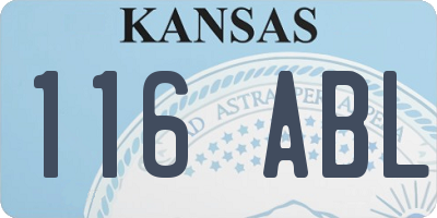KS license plate 116ABL