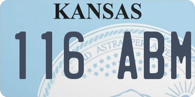KS license plate 116ABM