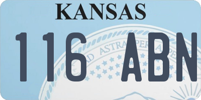 KS license plate 116ABN