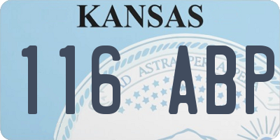 KS license plate 116ABP