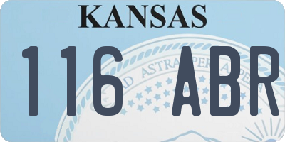 KS license plate 116ABR