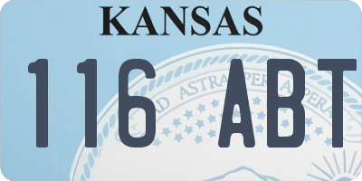 KS license plate 116ABT