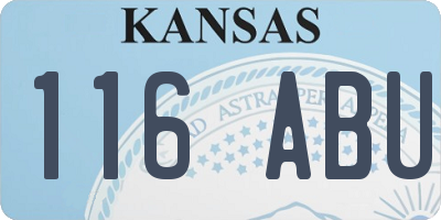 KS license plate 116ABU