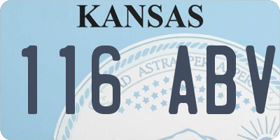 KS license plate 116ABV