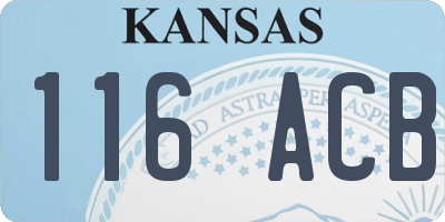 KS license plate 116ACB