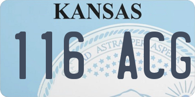 KS license plate 116ACG