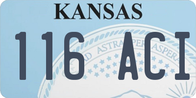 KS license plate 116ACI