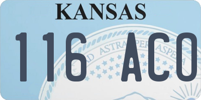 KS license plate 116ACO
