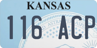 KS license plate 116ACP