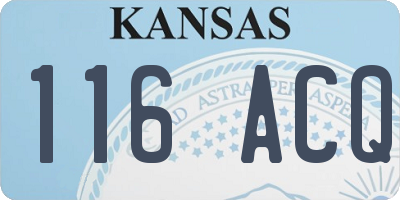 KS license plate 116ACQ