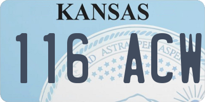 KS license plate 116ACW