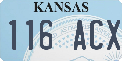 KS license plate 116ACX