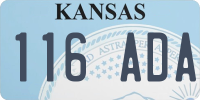 KS license plate 116ADA