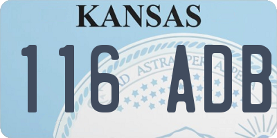 KS license plate 116ADB
