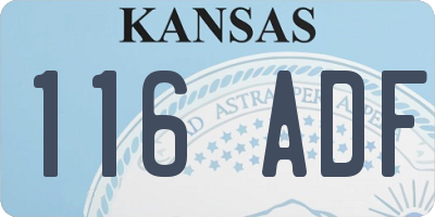 KS license plate 116ADF